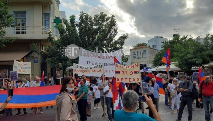 Ηράκλειο: Μεγάλη συγκέντρωση συμπαράστασης στον λαό της Αρμενίας (φωτο)