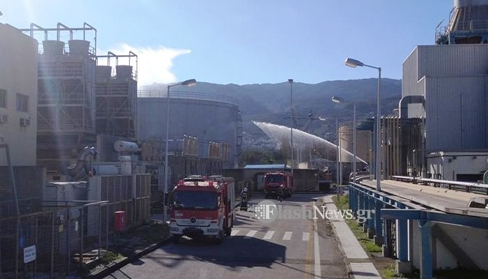 Χανιά: «Πυρκαγιά» σε δεξαμενές καυσίμων στο εργοστάσιο ΔΕΗ (φωτο- βιντεο)