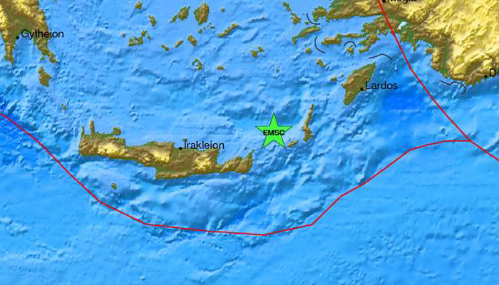 Ισχυρός σεισμός μεταξύ Κρήτης και Καρπάθου