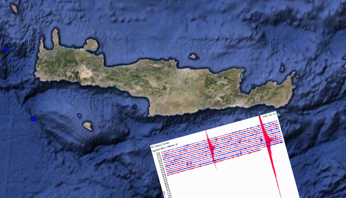 Νέες σεισμικές δονήσεις νότια της Κρήτης το πρωί
