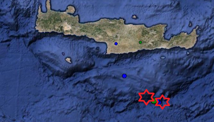 Δίδυμοι σεισμοί τα ξημερώματα νότια της Κρήτης έγιναν αισθητοί