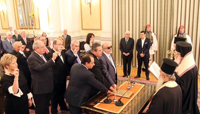 Ορκίστηκαν τα μέλη της νέας κυβέρνησης ΣΥΡΙΖΑ-ΑΝΕΛ