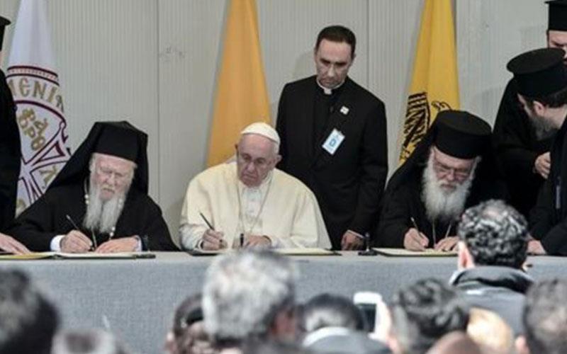 Η διακήρυξη που υπεγράφη στη συνάντηση των θρησκευτικών ηγετών στην Λέσβο