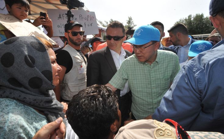 Με πέντε… μικρούς ήρωες συναντήθηκε ο ΓΓ του ΟΗΕ στη Μυτιλήνη