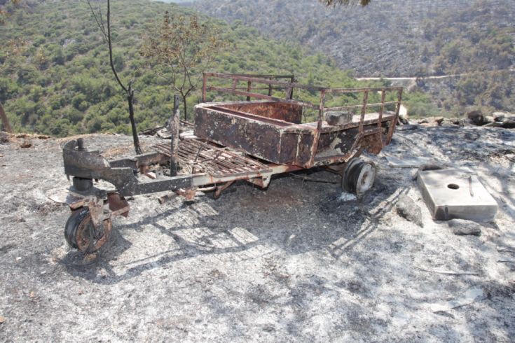 Το καταστροφικό πέρασμα της πυρκαγιάς στη Χίο σε εικόνες