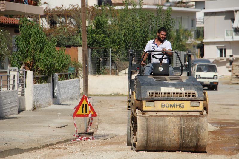 Αυτοψία Δημάρχου Χανίων,στις εργασίες οδοποιίας στην περιοχή της Ν. Χώρας