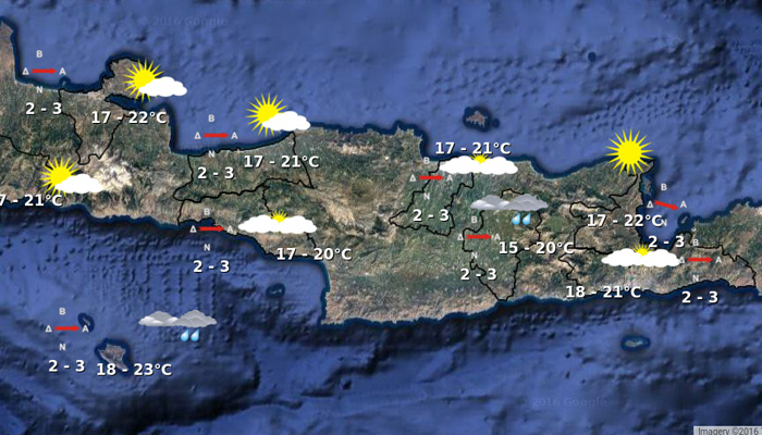 Ο καιρός στην Κρήτη την Παρασκευή 11 Νοεμβρίου