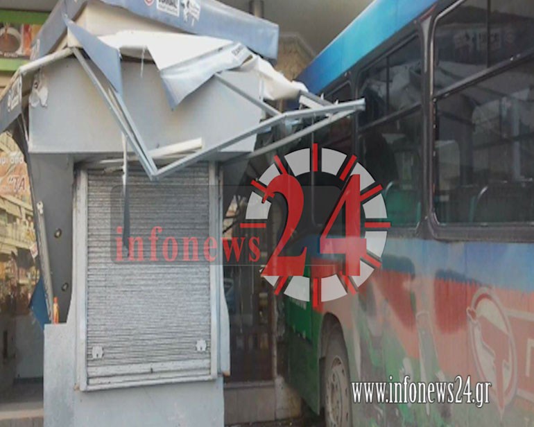 Αστικό λεωφορείο έπεσε σε κατάστημα στο κέντρο των Σερρών