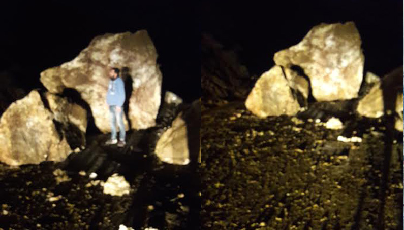 Τεράστιοι βράχοι έπεσαν σε δρόμο στην Κίσσαμο Χανίων (φωτο)