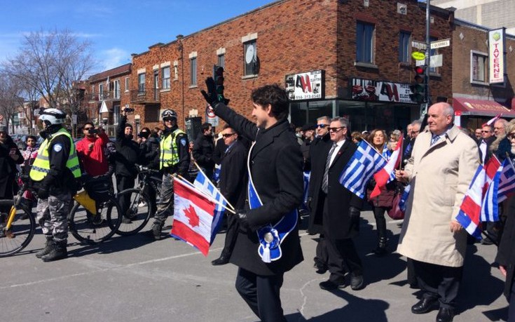 «Ζήτω η Ελλάς» φώναξε ο καναδός πρωθυπουργός στην παρέλαση της 25ης Μαρτίου