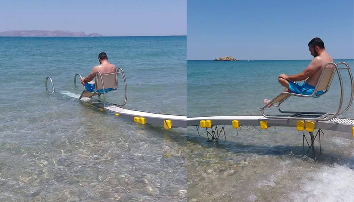 ΑΜΕΑ:Συσκευή αυτόνομης πρόσβασης στην θάλασσα στην δημοτική Ακτή Καρτερού