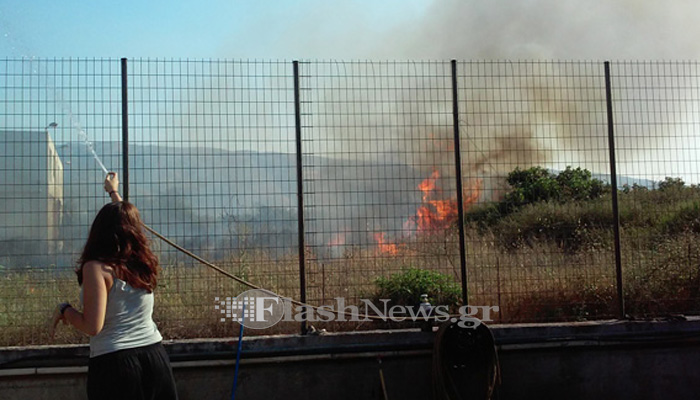 Πυρκαγιά στο Αγροκήπιο στα Χανιά (φωτο)