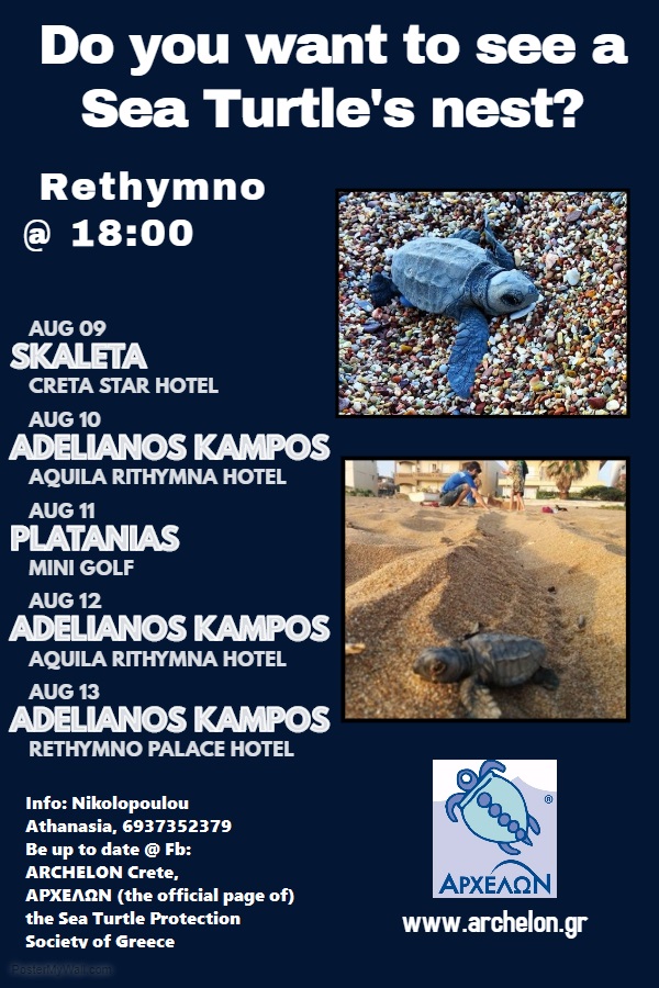 Δημόσια εκσκαφή στο Ρέθυμνο για θαλάσσιες χελωνίτσες