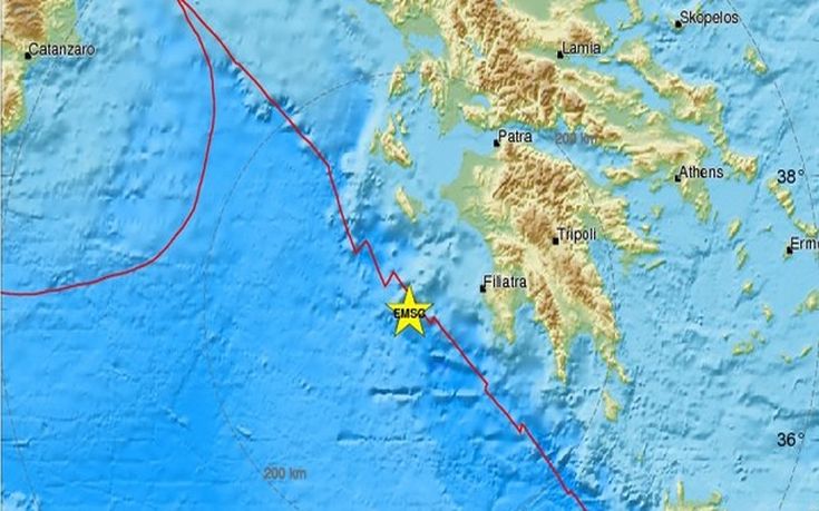 Σεισμός 4,3 Ρίχτερ ανοικτά της Μεσσηνίας