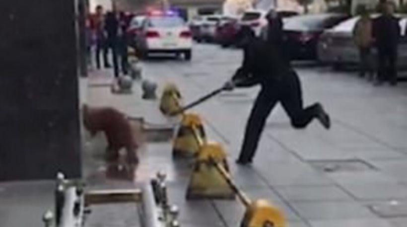 Βίντεο-σοκ: Αστυνομικός κτυπά μέχρι θανάτου σκύλο που επιτέθηκε σε πεζούς