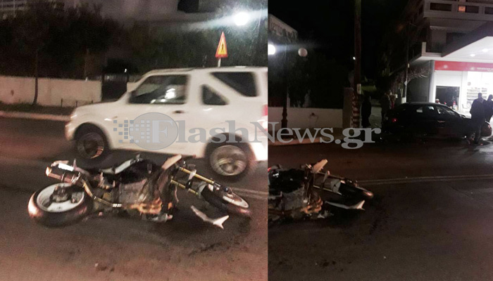 Τροχαίο ατύχημα στα Χανιά με θύμα οδηγό μοτοσικλέτας (φωτο)