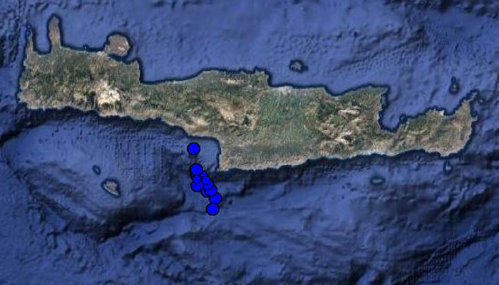 Συνεχείς μικροσεισμοί  νότια της Κρήτης