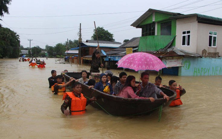 Τουλάχιστον δέκα νεκροί από τις πλημμύρες στη Μιανμάρ
