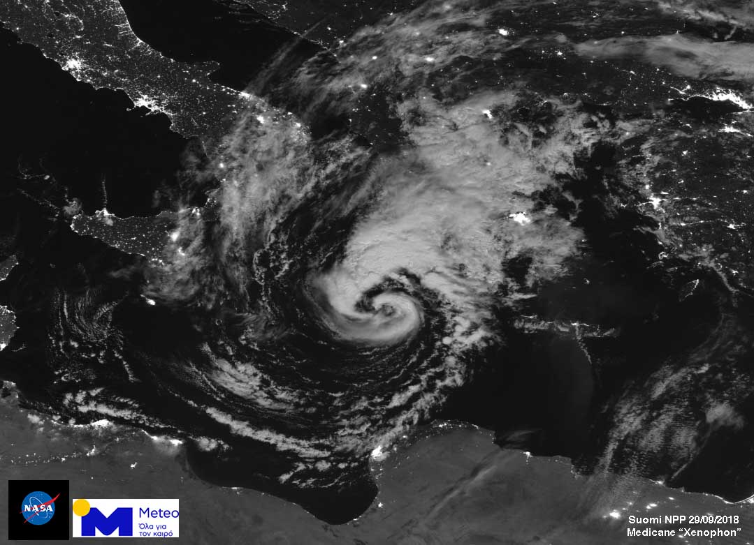 Η φωτογραφία της NASA με τον μεσογειακό κυκλώνα – Δείτε live την κίνησή του