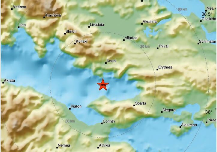 Σεισμός κοντά στην Κόρινθο έγινε αισθητός και στην Αθήνα