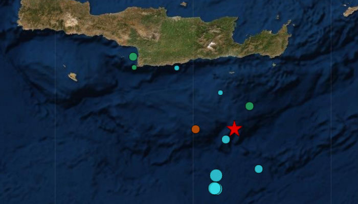 Συνεχείς οι σεισμοί στην θαλάσσια περιοχή νότια της Κρήτης