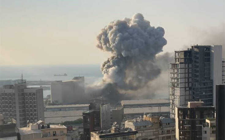 Η στιγμή της έκρηξης στην Βηρυτό σε slow motion