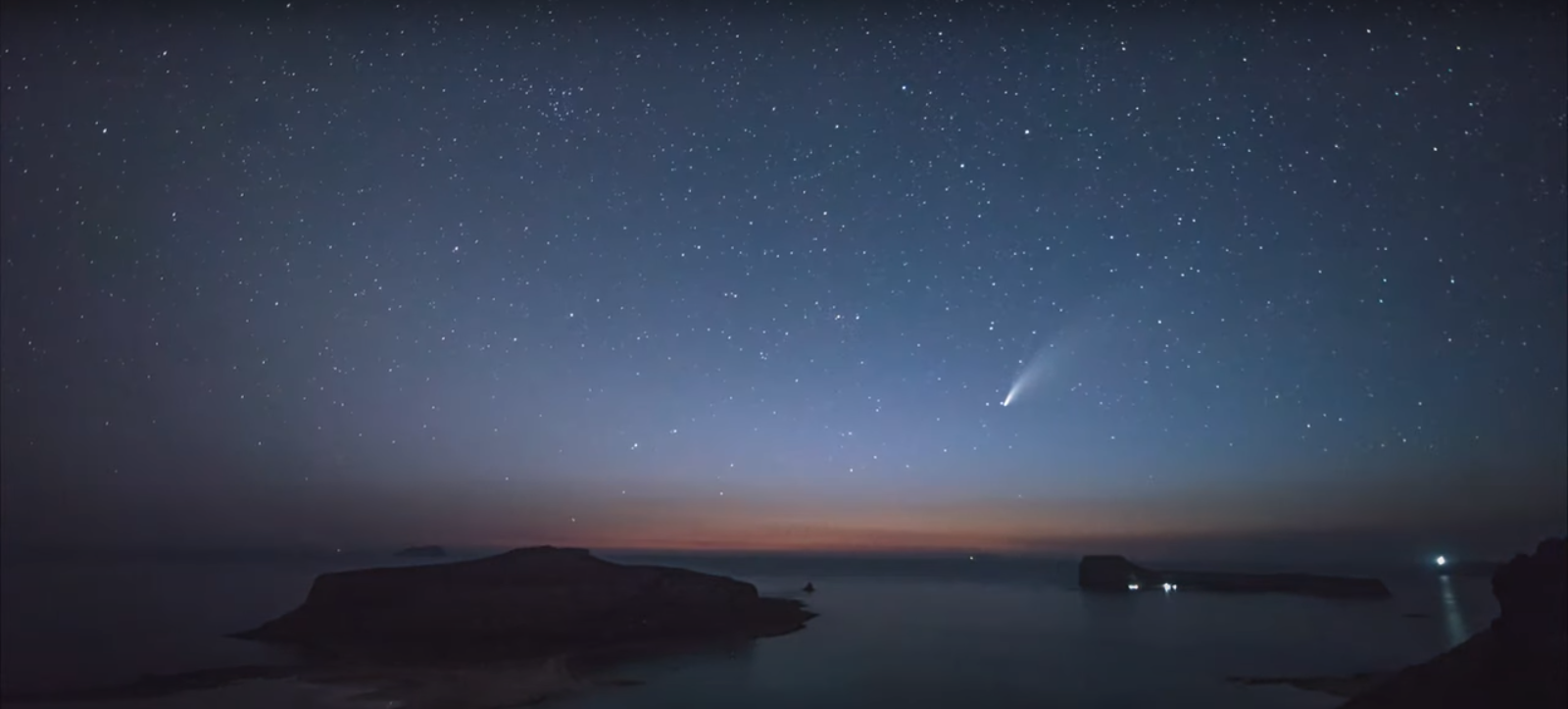 Χανιά: Μαγικό γεγονός! Κομήτης περνάει πάνω από τον ονειρεμένο Μπάλο στην Κίσαμο (βιντεο)