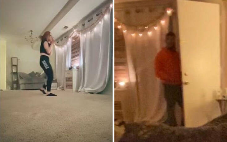 Χόρευε στο σπίτι της και είδε τον stalker της να ανοίγει την πόρτα μπροστά της (βίντεο)