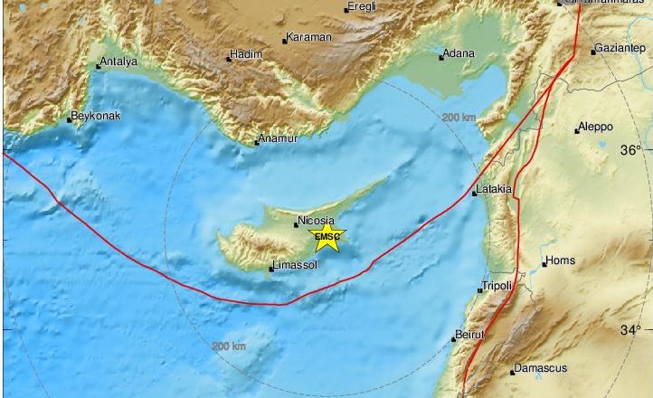 Ισχυρός σεισμός έγινε αισθητός στην Κύπρο