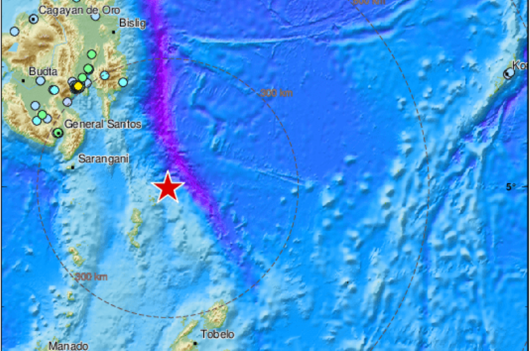 Ισχυρός σεισμός στη θάλασσα κοντά στις Φιλιππίνες