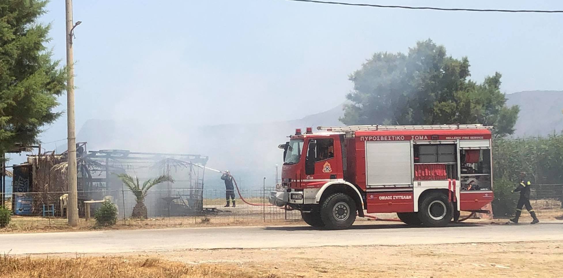 Χανιά: Φωτιά σε καντίνα στην Κίσαμο κινητοποίησε την πυροσβεστική (φωτο)