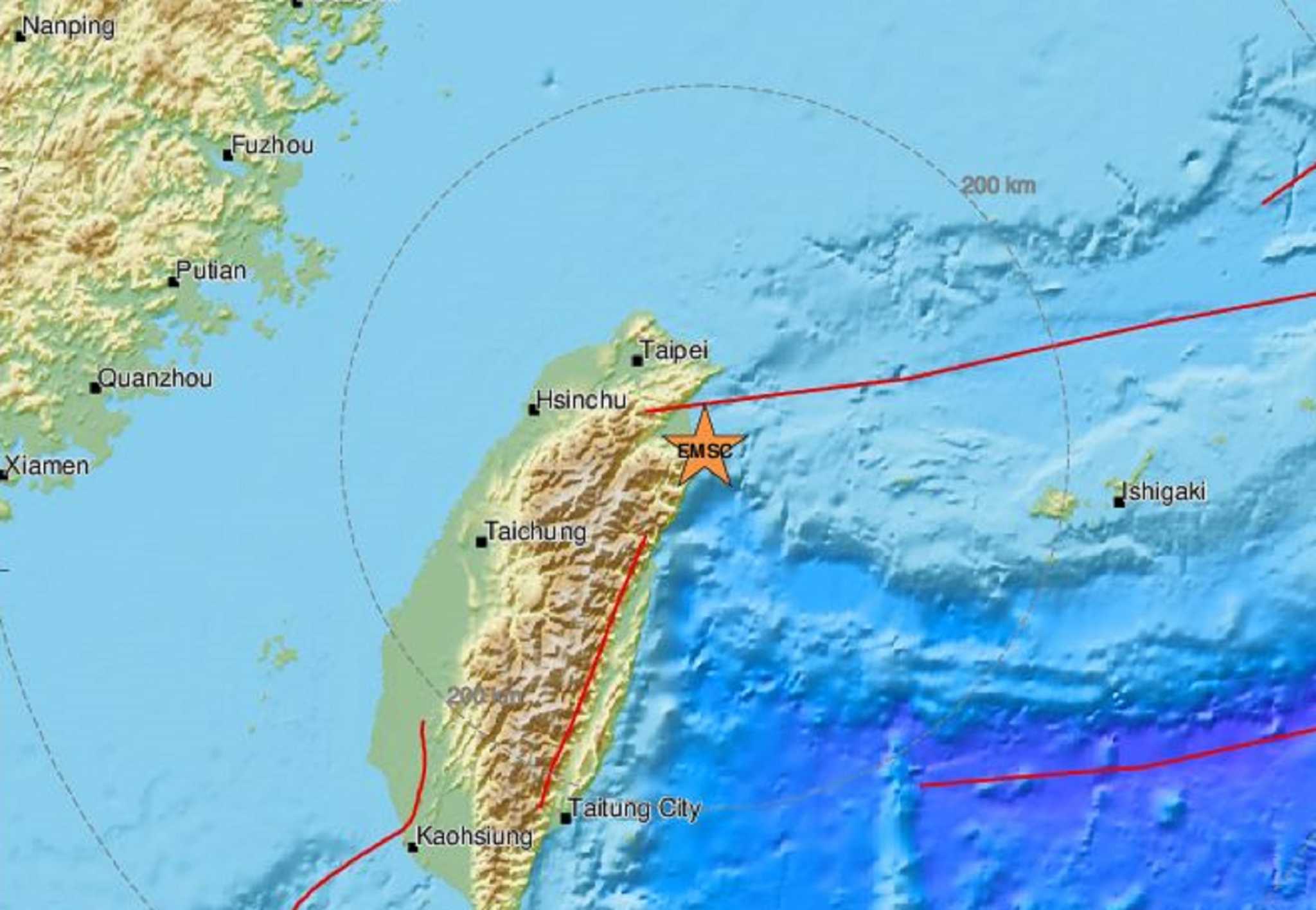 Σεισμός 6,2 Ρίχτερ στην Ταϊβάν