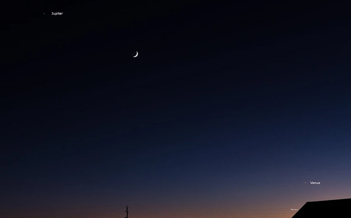 Συστοιχία Δία, Σελήνης και Αφροδίτης – Εντυπωσιακό θέαμα στον ουρανό