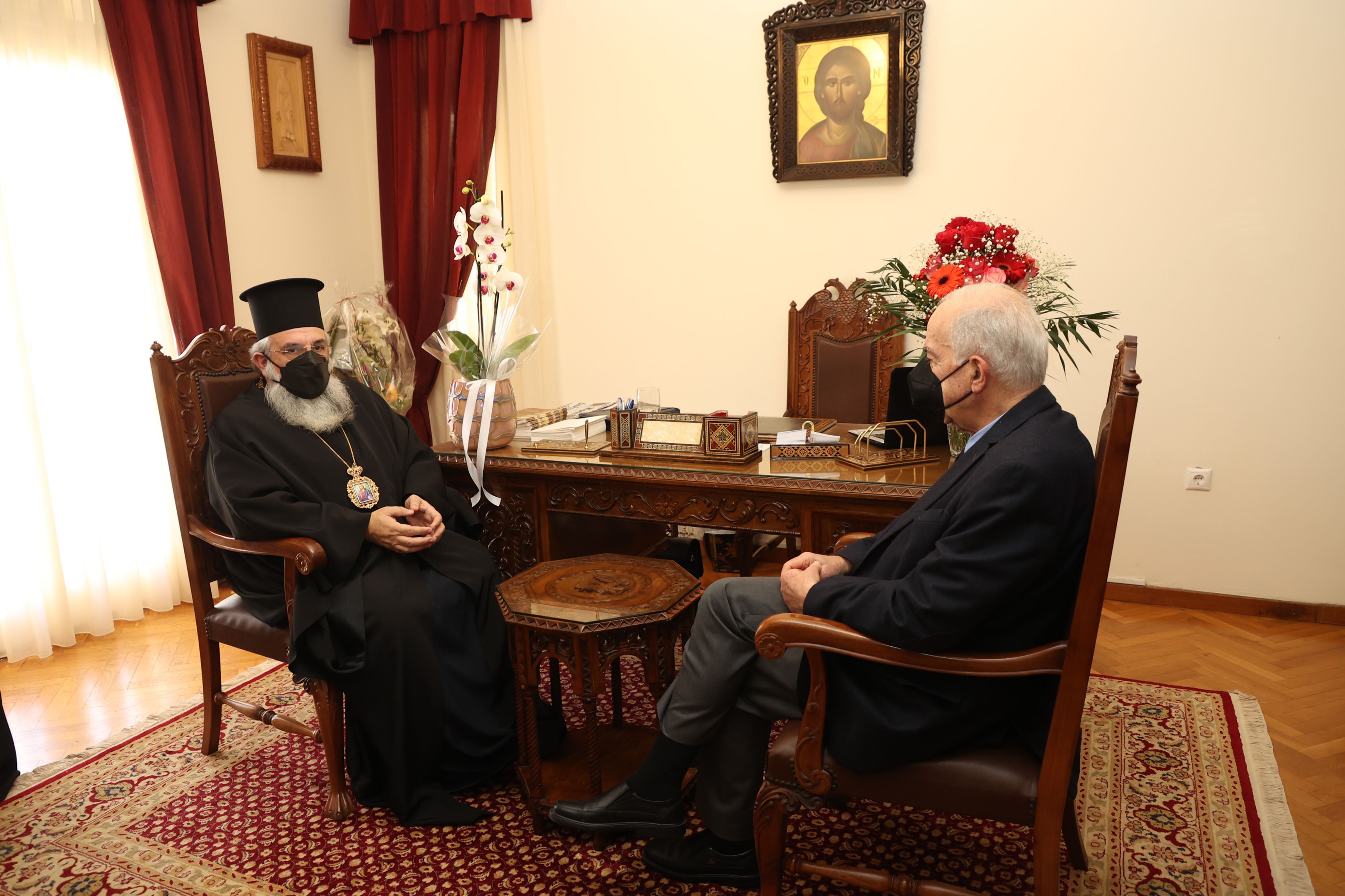 Επίσκεψη Δημάρχου Ηρακλείου Βασίλη Λαμπρινού στο νέο Αρχιεπίσκοπο Κρήτης κ. Ευγένιο