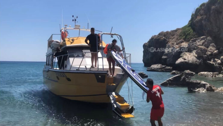 Περιπετειώδης διάσωση τουρίστα που είχε παρασυρθεί στη θάλασσα της Πρέβελης – Δε φαινόταν καν από τη στεριά (φωτο – βίντεο)
