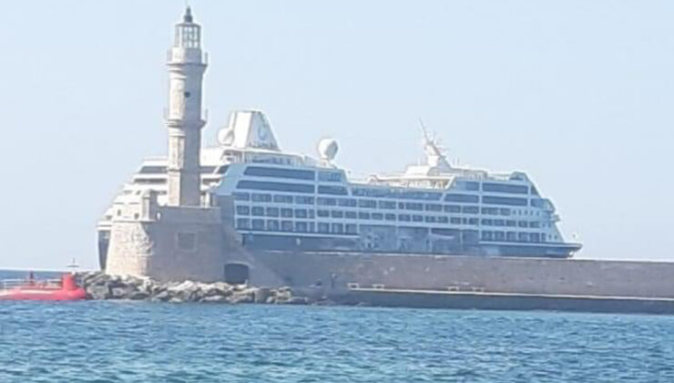 Χανιά: Κρουαζιερόπλοιο- στολίδι δεσπόζει στο Ενετικό Λιμάνι των Χανίων (φωτο)