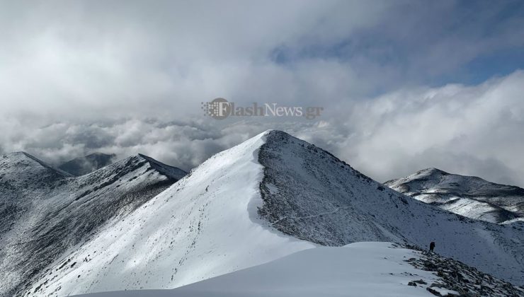 H αποτύπωση της χιονόπτωσης σε βουνά της Κρήτης – Η χιονοκάλυψη στα Λευκά Όρη