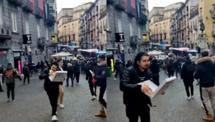 Επεισόδια στην Νάπολη: H στιγμή που άνδρας τρέχει κυνηγημένος αλλά δεν αφήνει την πίτσα από το χέρι του (βίντεο)