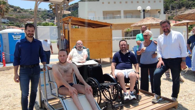 Ηράκλειο: Σύστημα αυτόνομης πρόσβασης στη θάλασσα για Άτομα με Αναπηρίες τοποθετήθηκε στη Λυγαριά