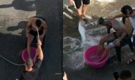 Ηράκλειο: Έδεσαν τον γαμπρό και τον έπλυναν στη μέση του δρόμου (βιντεο)