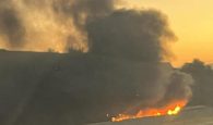 Ηράκλειο: “Γουρούνα” πήρε φωτιά πάνω στον ΒΟΑΚ (φωτο)