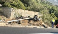 Ρέθυμνο: Τροχαίο ατύχημα με ανατροπή αυτοκινήτου στον ΒΟΑΚ (φωτο)