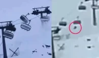 Σκηνές τρόμου σε χιονοδρομικό κέντρο: Σκιέρ έπεσε στο κενό εξαιτίας θυελλωδών ανέμων (βίντεο)